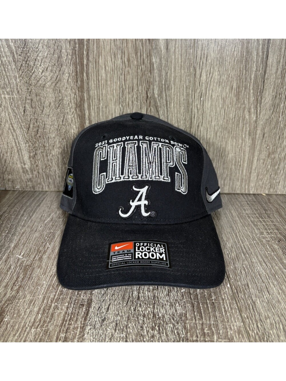 Nike Alabama Official Locker Room Hat Cap 2021 Goodyear Cotton Bowl Champs New